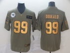 Los Angeles Rams #99 Aaron Donald 2019 Olive Golden Number Salute to Service Limited Jersey