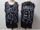 Chicago Bulls #91 Dennis Rodman Black Lightning Hardwood Classic Jersey