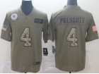 Dallas Cowboys #4 Dak Prescott 2019 Olive Camo Salute to Service Limited Jersey