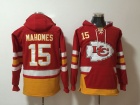 Kansas City Chiefs #15 Patrick Mahomes Red Pullover Pocket Hoodies