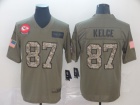 Kansas City Chiefs #87 Travis Kelce 2019 Olive Camo Salute to Service Limited Jersey