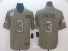 Seattle Seahawks #3 Russell Wilson 2019 Olive Camo Salute to Service Limited Jersey