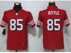 Woman San Francisco 49ers #85 George Kittle Red Throwback Limited Jersey