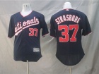 Washington Nationals #37 Stephen Strasburg Blue New Style Flex Base Jerseys