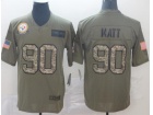 Pittsburgh Steelers #90 T.J. Watt 2019 Olive Camo Salute to Service Limited Jersey