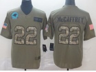 Carolina Panthers #22 Christian Mccaffrey 2019 Olive Camo Salute to Service Limited Jersey