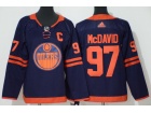 Woman Adidas Edmonton Oilers #97 Connor McDavid Blue 50th Anniversary Jersey