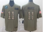 Philadelphia Eagles #11 Carson Wentz 2019 Olive Camo Salute to Service Limited Jersey