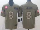 New York Giants #8 Daniel Jones 2019 Olive Camo Salute to Service Limited Jersey