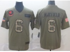 Cleveland Browns #6 Baker Mayfield 2019 Olive Camo Salute to Service Limited Jersey