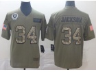 Oakland Raiders #34 Bo Jackson 2019 Olive Camo Salute to Service Limited Jersey