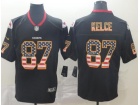 Kansas City Chiefs #87 Travis Kelce Black USA Flag Vapor Untouchable Limited Jersey