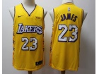 Nike Los Angeles Lakers #23 LeBron James 2019-20 Yellow City Jersey