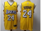 Nike Los Angeles Lakers #24 Kobe Bryant 2019-20 Yellow City Jersey