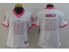 Woman New York Giants #26 Saquon Barkley White Pink Vapor Untouchable Limited Jersey