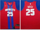 Nike Detroit Pistons #25 Derrick Rose 2019-20 Red City Jersey