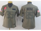 Woman San Francisco 49ers #85 George Kittle 2019 Olive Salute to Service Limited Jersey