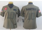 Woman San Francisco 49ers #10 Jimmy Garoppolo 2019 Olive Salute to Service Limited Jersey