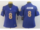 Woman Baltimore Ravens #8 Lamar Jackson Purple Color Rush Limited Jersey