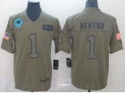 Carolina Panthers #1 Cam Newton 2019 Olive Salute to Service Limited Jersey