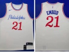 Nike Philadelphia 76ers #21 Joel Embiid Cream 2019-20 City Jersey