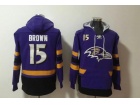 Baltimore Ravens #15 Marquise Brown Purple Hoodie