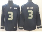 Seattle Seahawks #3 Russell Wilson Blue Long Sleeves Vapor Untouchable Limited Football Jersey