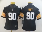 Womens Pittsburgh Steelers #90 T.J. Watt Black Vapor Limited Jersey