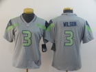 Women Seattle Seahawks #3 Russell Wilson Gray Limited Jersey