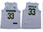 Michigan State Spartans #33 Magic Johnson White Jersey