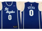 Nike Los Angeles Lakers #0 Kyle Kuzma Blue Throwback Jersey