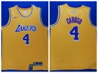 Nike Los Angeles Lakers #4 Alex Caruso Yellow Jersey