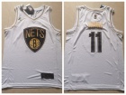 Nike Brooklyn Nets #11 Kyrie Irving White Golden Jersey