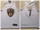 Nike Brooklyn Nets #7 Kevin Durant White Golden Jersey