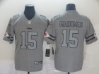 Kansas City Chiefs #15 Patrick Mahomes Gridiron Gray Team Logos Limited Jersey