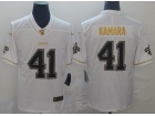 New Orleans Saints #41 Alvin Kamara White Golden Edition 100th Season Jersey