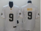 New Orleans Saints #9 Drew Brees White Golden Edition 100th Season Jersey