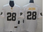 Oakland Raiders #28 Josh Jacobs White Golden Edition 100th Season Jersey