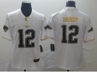 New England Patriots #12 Tom Brady White Golden Edition 100th Season Jersey