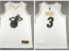 Nike Miami Heat #3 Dwyane Wade White Golden Jersey