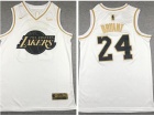 Nike Los Angeles Lakers 24 #Kobe Bryant White Golden Jersey