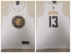 Nike Los Angeles Clippers #13 Paul George White Golden Jersey