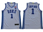 Duke Blue Devils #1 Kyrie Irving White Jersey