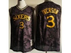 Philadelphia 76ers #3 Allen Iverson Black Camo Jersey