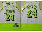 Nike Los Angeles Lakers #24 Kobe Bryant Fluorescence Green And White Jersey