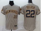 Nike Milwaukee Brewers #22 Christian Yelich Grey FlexBase Jersey