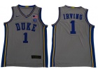 Duke Blue Devils #1 Kyrie Irving Grey Jersey