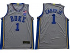 Duke Blue Devils #1 Vernon Carey Jr Grey Jersey