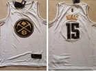 Nike Denver Nuggets #15 Nikola Jokic White Golden Jersey