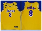 Nike Los Angeles Lakers #8 Kobe Bryant Gold with KB Patch Jersey